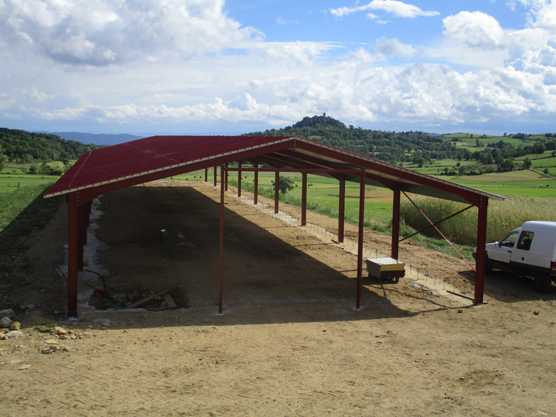 Bâtiment 400m² charpente et toiture
